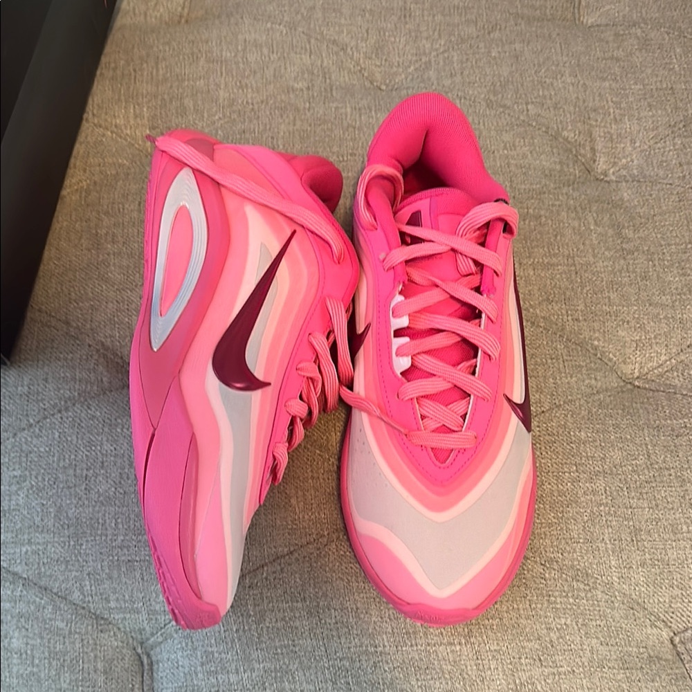 Nike Pink and White Athletic Shoes with Breathable Mesh